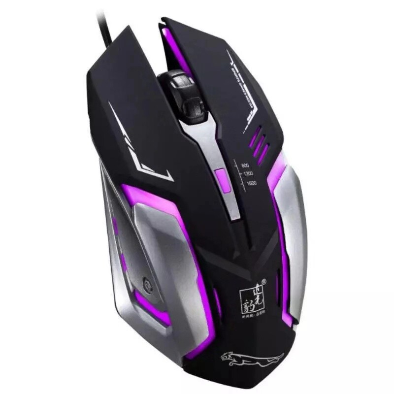 Gaming Mouse 4 Button USB Wired LED Breathing Fire Button 1600 DPI Laptop PC