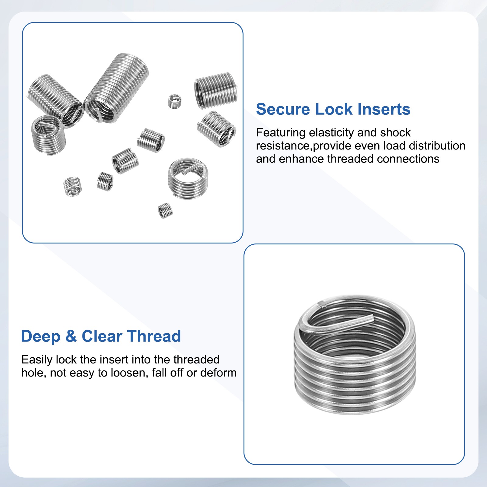 20pcs Wire Thread Inserts 3/8-24 UNF 1D 9.5mm Helical Threaded Sleeve