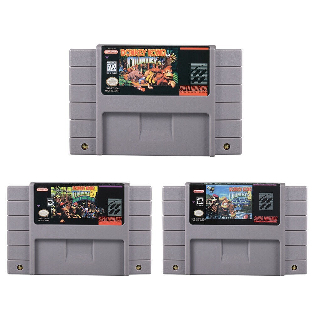 Donkey Kong Country Cartridge Classic Super Game Card Nintendo SNES Console