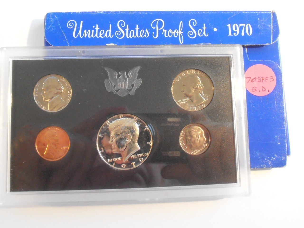 1970 S Proof Set, SMALL DATE Cent AND 40% Silver Kennedy Half (70SPF3)