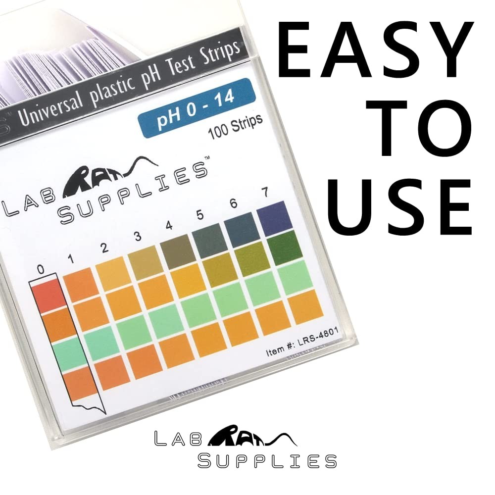 Plastic pH Test Strips, Universal Application pH 0-14, 100 Strips | for