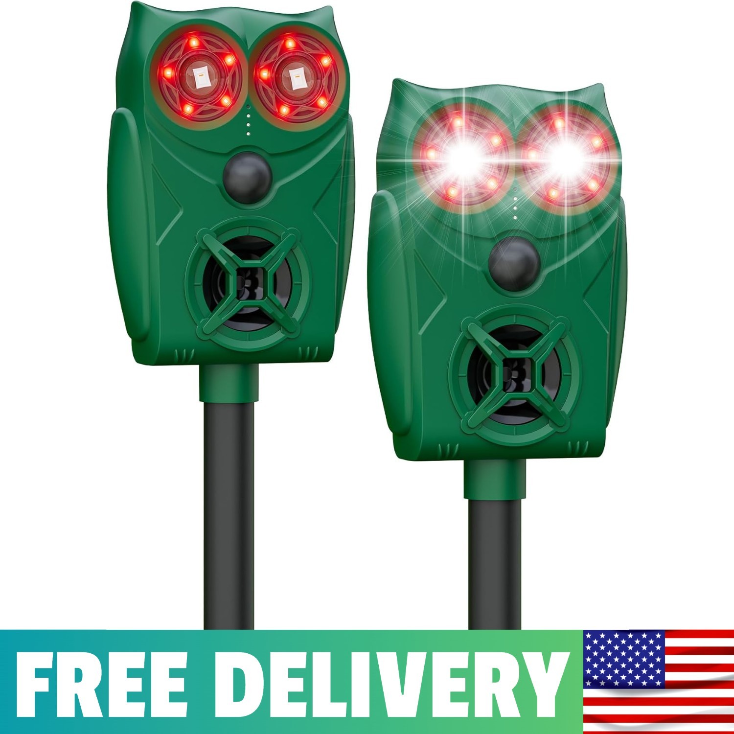 Solar Ultrasonic Animal Repeller With Motion Sensor, Deer Repellent Devices With