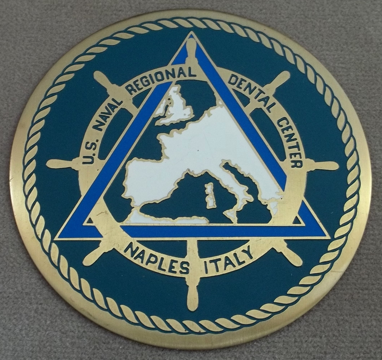 Naval Regional Dental Center Self Adhesive Metal Emblem With Enamel Finish 3 1/8