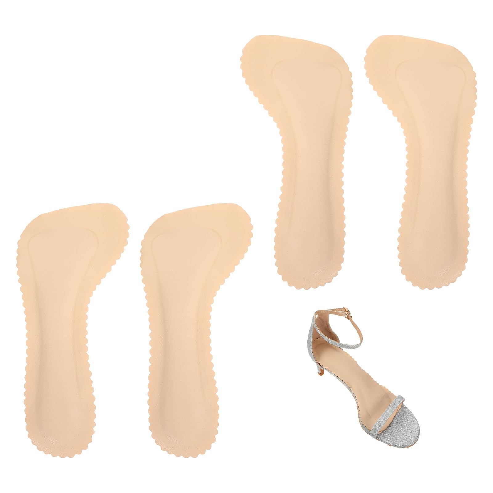 4 Pcs High Heel Cushion Inserts for Women 2 Pairs Gel Arch Support Insoles fo...