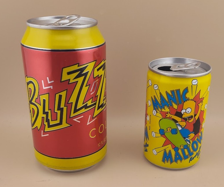 Buzz Cola Manic Mallow Soda 1999 THE SIMPSONS MOVIE Empty