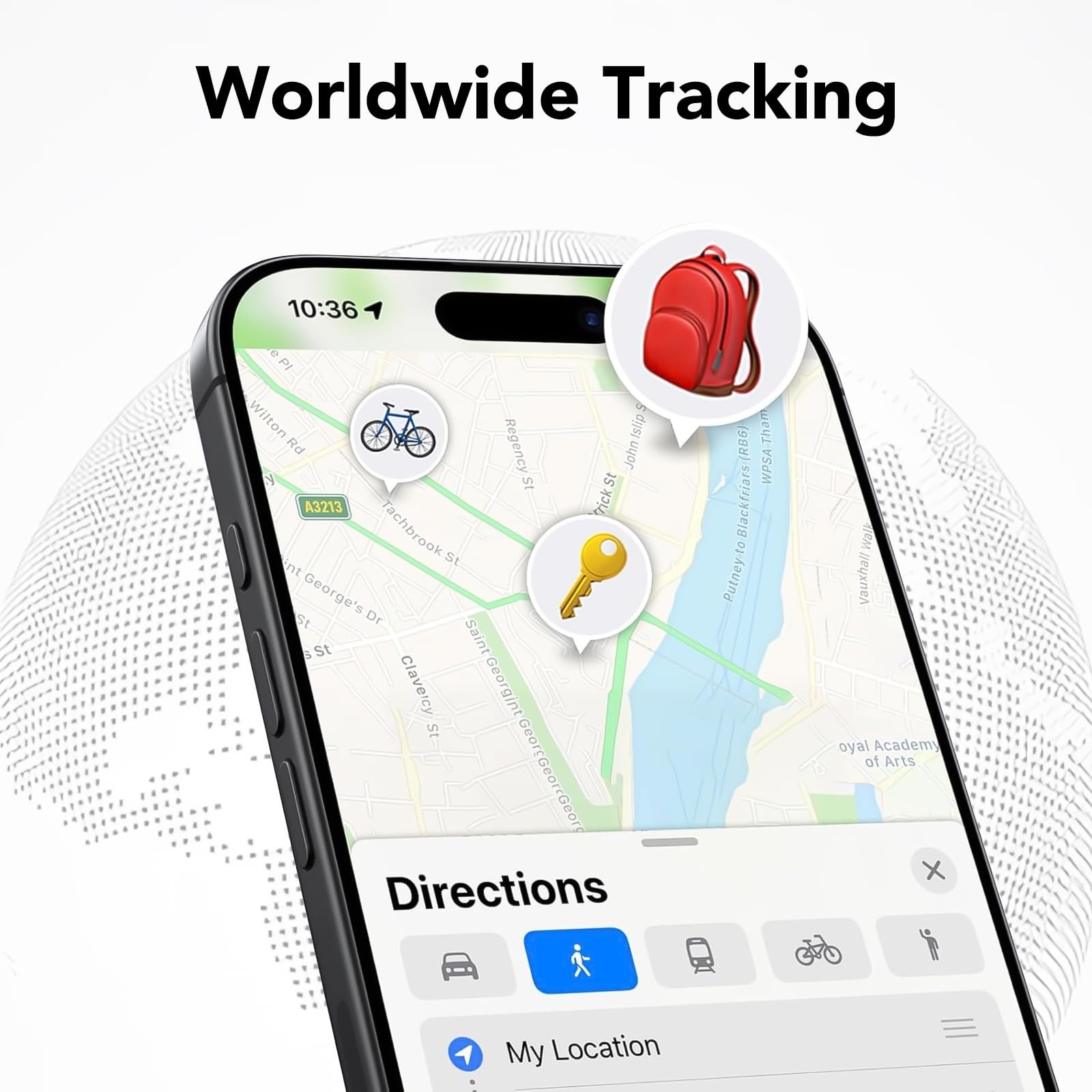 Air Tracker Tags-4 Pack, Bluetooth Works with 2 Black and 2 White