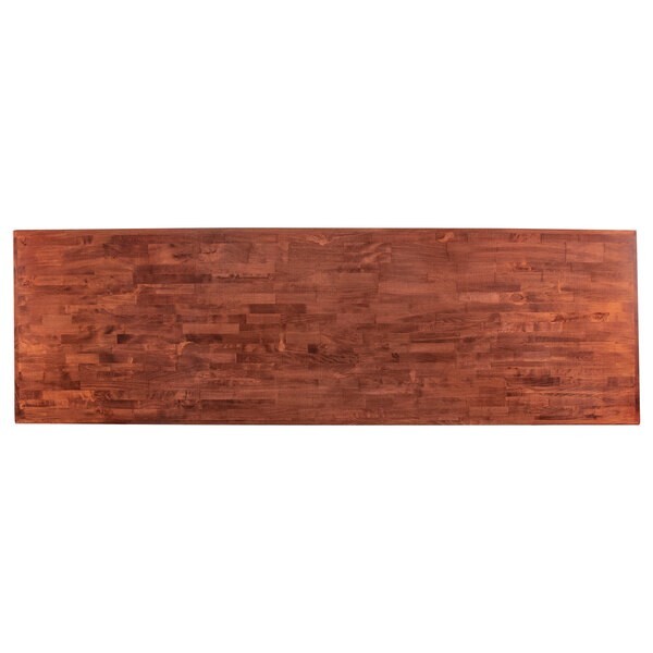 30'' x 96" Rectangular Butcher Block style Restaurant Table Top in Mahogany Wood