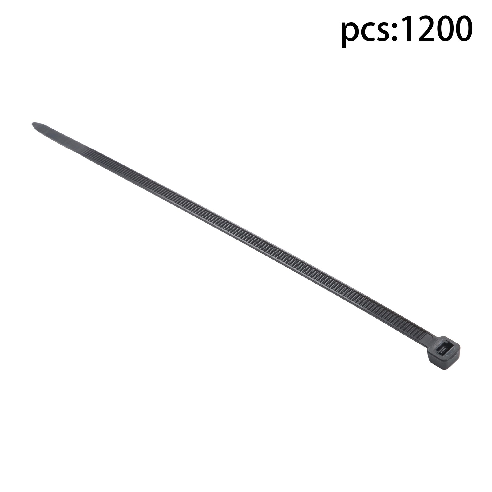 8 Inches, 65 lb Tensile Strength, Self-locking Nylon Cable Ties, Black, 1200Pcs