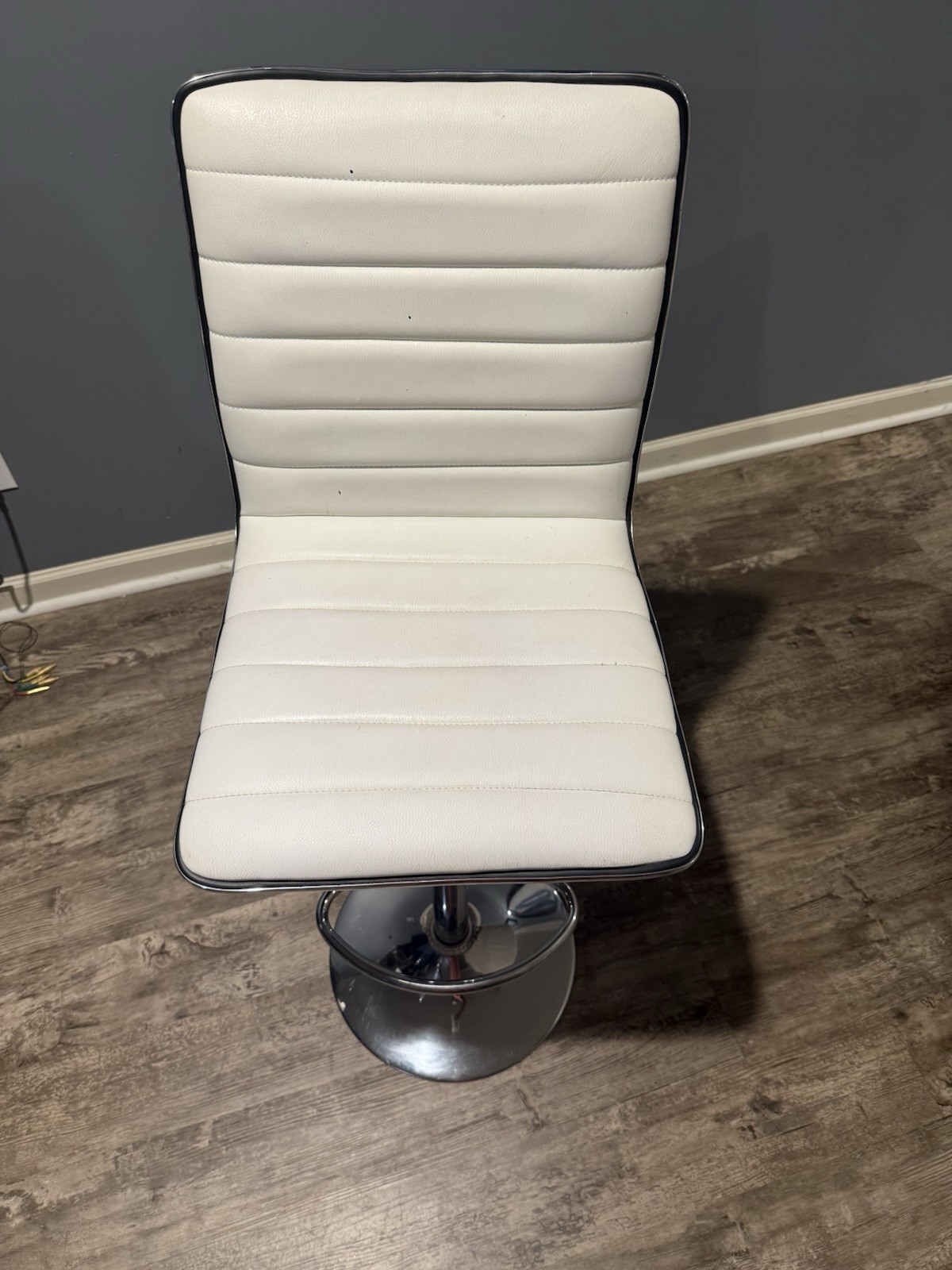 White Adjustable Height Bar Stools