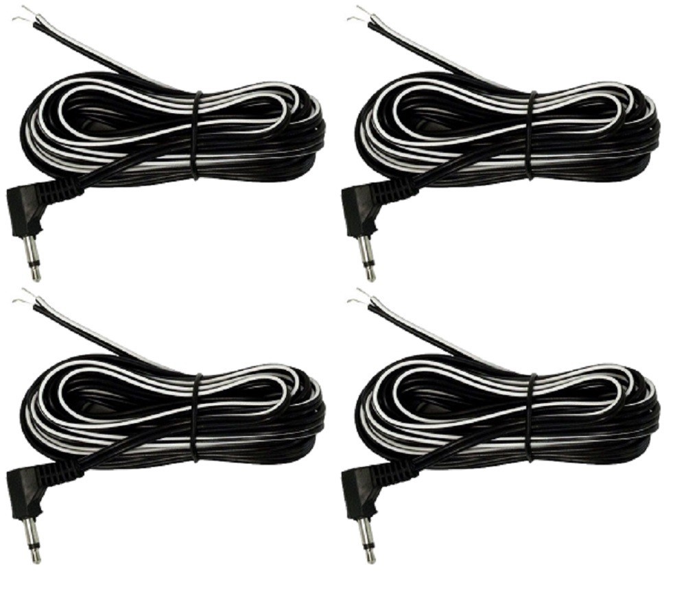 4 Lot Replacement CB PA External Speaker Wire Cord 12 Ft Long w/ 3.5mm Mono Plug