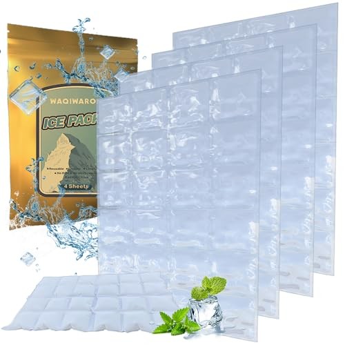 Ice Sheets for Coolers Reusable - Ice Pack Sheets - Ice Mat with white-4PCS
