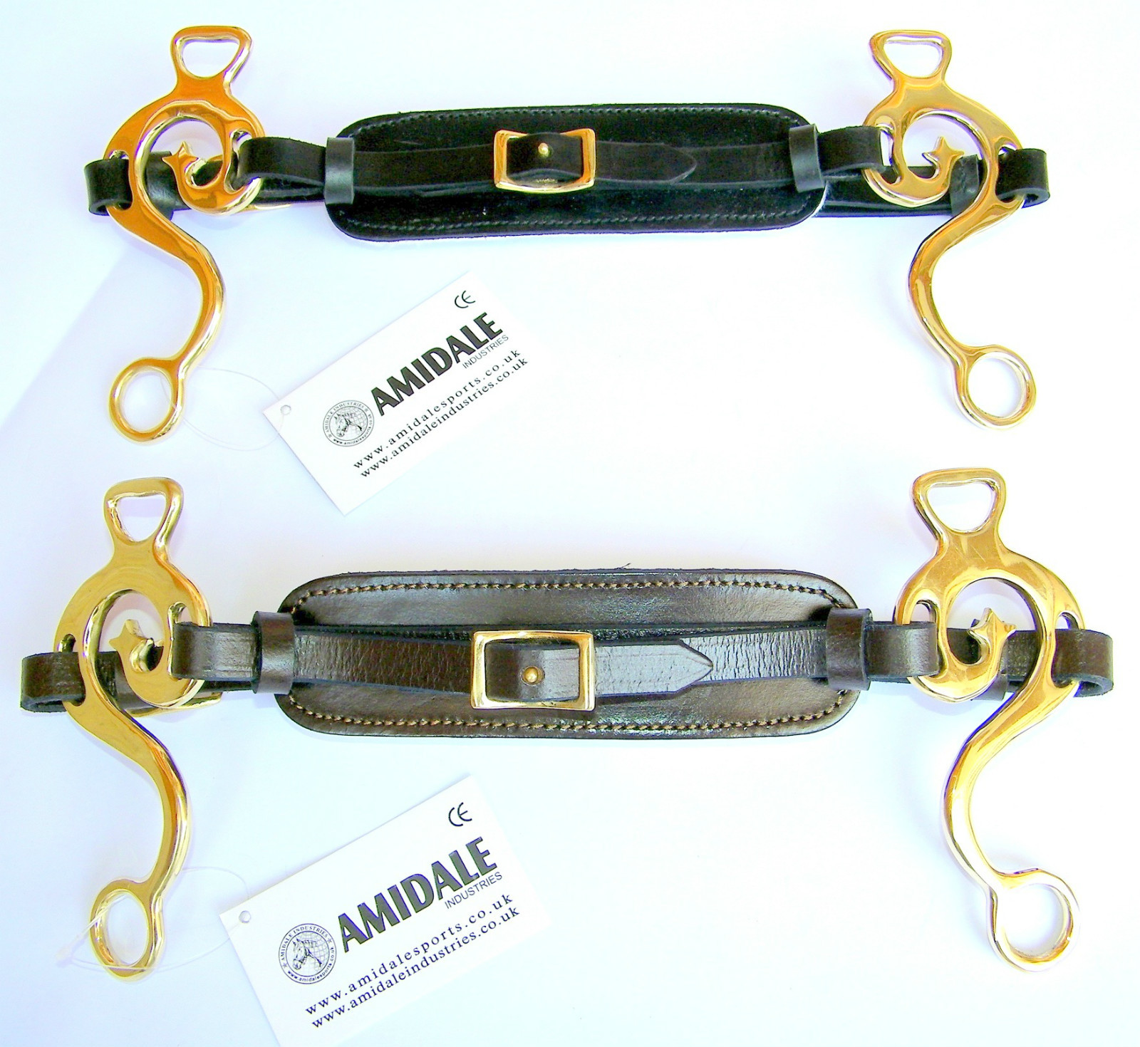 HACKAMORE BITLESS HORSE BIT BRASS GOLDEN GERMAN SILVER PADDED LEATHER