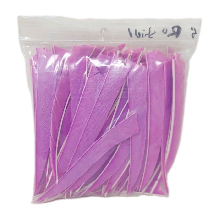 100 Pack Archery Arrow Feathers 5" Right Wing: Shield Lavender Purple