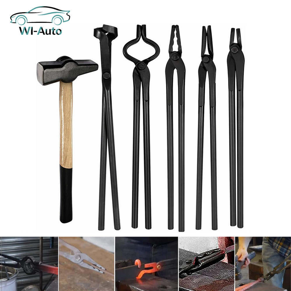 Knife Making Tongs Bladesmith Tong Set & Blacksmith Hammer 1.5 kg Forge Tools