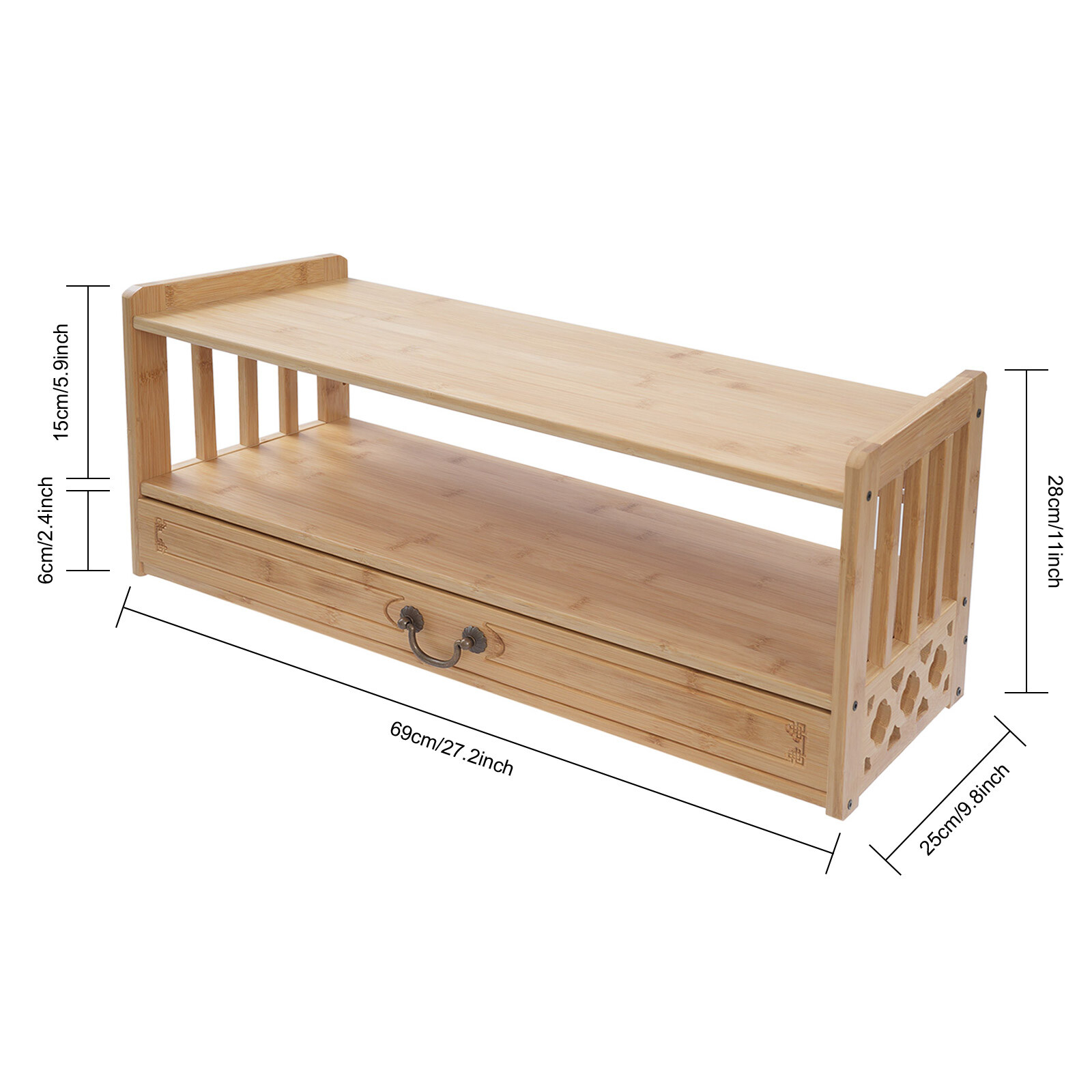 Meditation Storage Table Altar Table with Drawer Rectangular Desktop Organizer