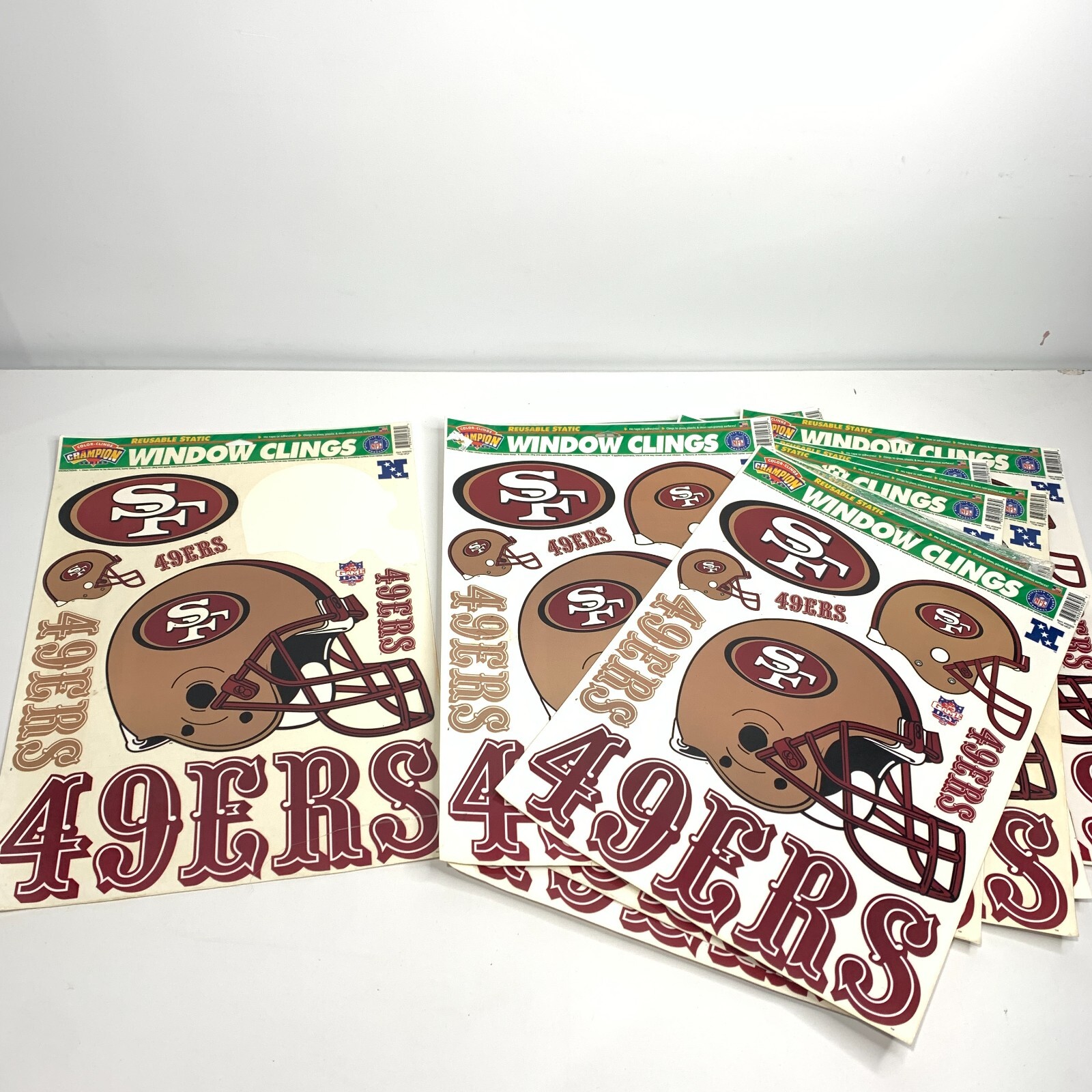 Vintage Color Cling San Francisco 49ers Football Window Clings 1995 (lot of 13)