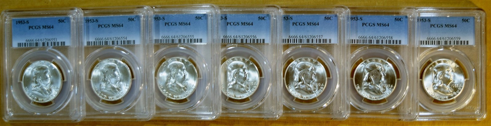 1953-S PCGS MS64 Franklin Half Dollar - Just Graded - 100% Blazing White