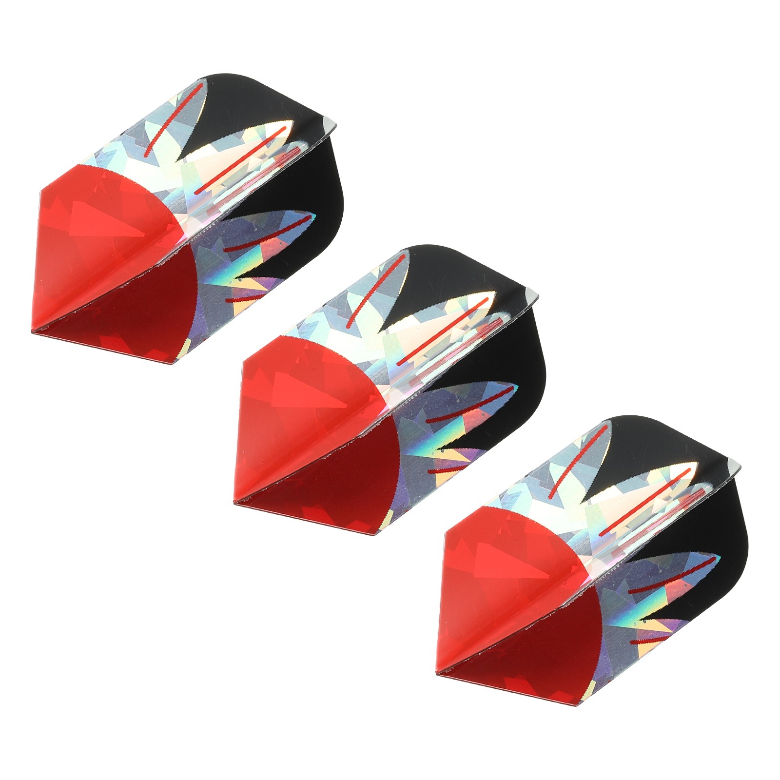 Slim Dart Flights, 3 Pack PET Dart Accessories, Black Red Silver Tone