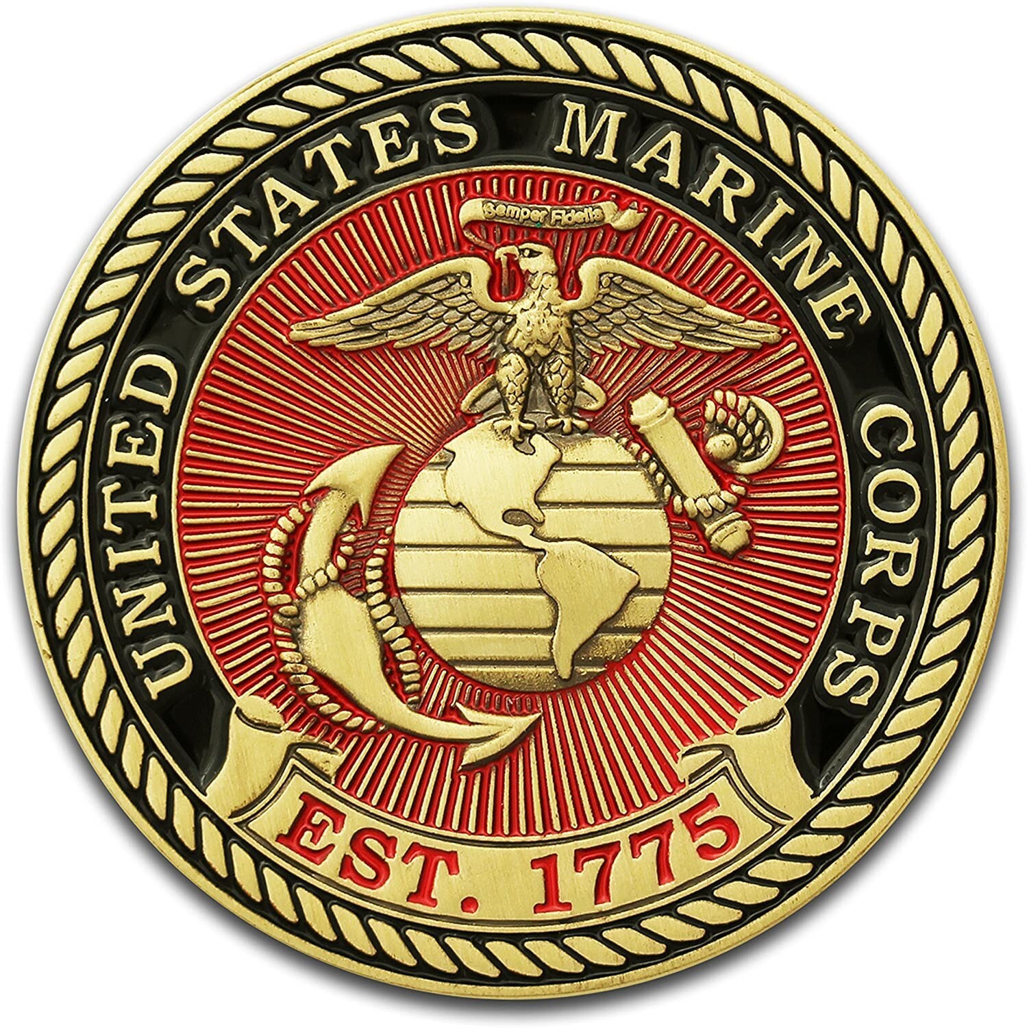 Challenge Coin: MARINE CORPS Rank E-8 Master Sergeant (Ships from CO, USA)