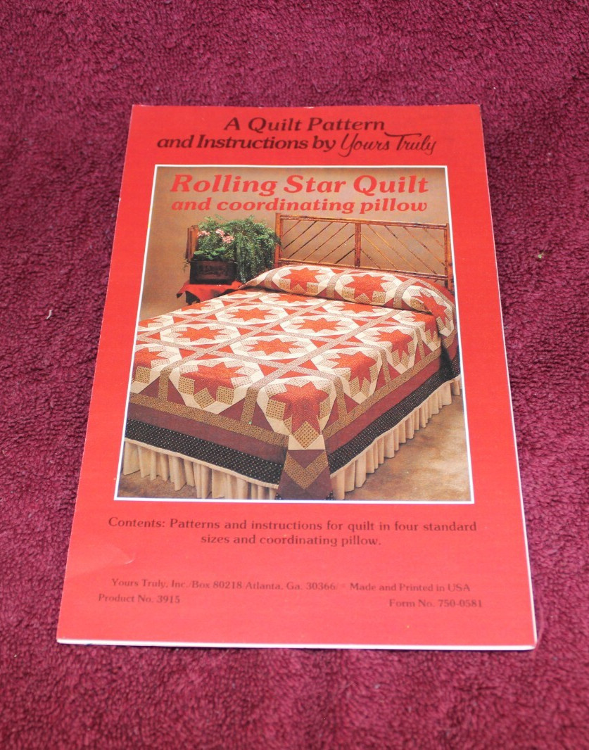 Yours Truly Quilt Pattern - Rolling Star Quilt - 4 Standard Sizes And Pillow