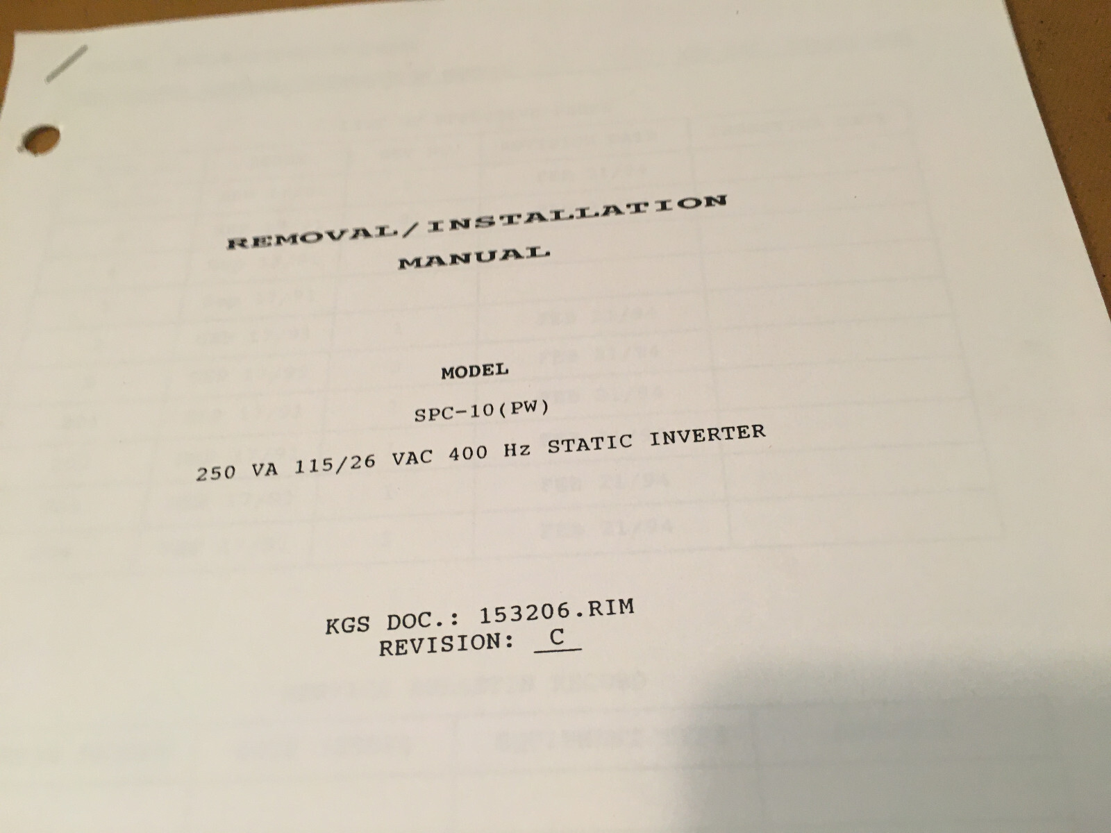 KGS Electronics SPC-10 ( ) Inverter Install Manual