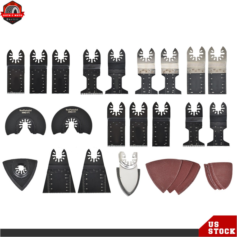 40×Oscillating Tool Accessories Kit Quick Release Saw Blades with Sandpaper new