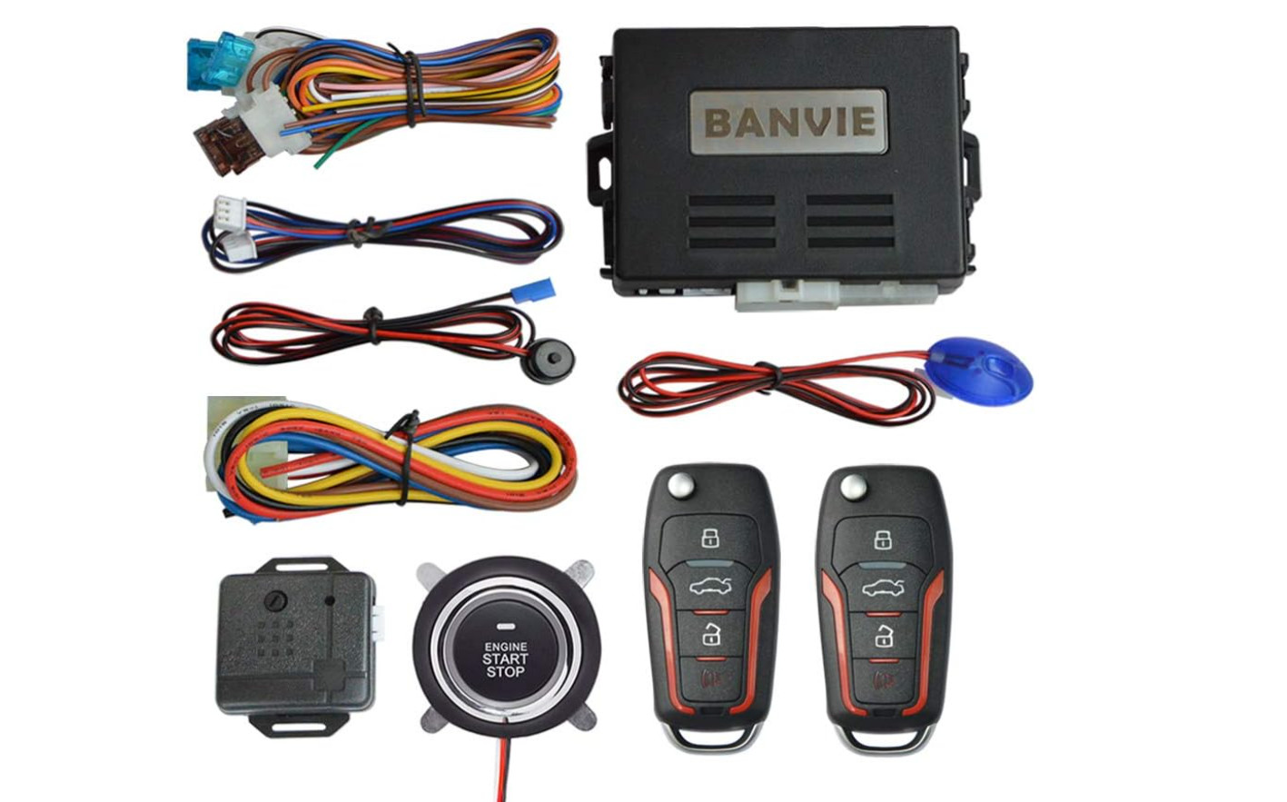 Sistema De Alarma Para Carros boton Encendido Control Remoto Todo En 1 Calidad