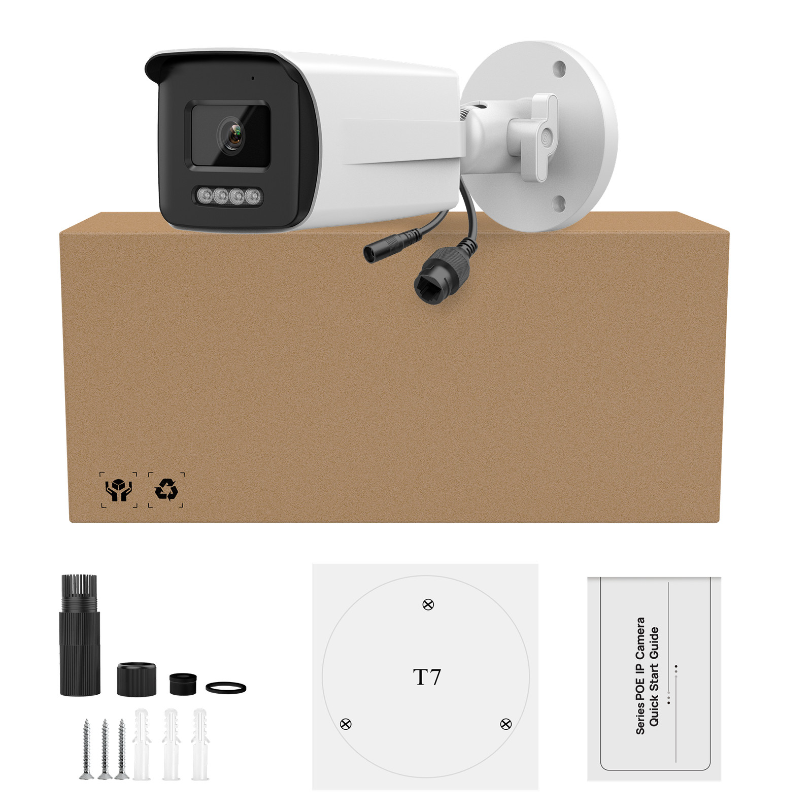 6PCS/SET VIKYLIN 8MP 4K IR Bullet Security Camera Motion Detection Built-in MIC