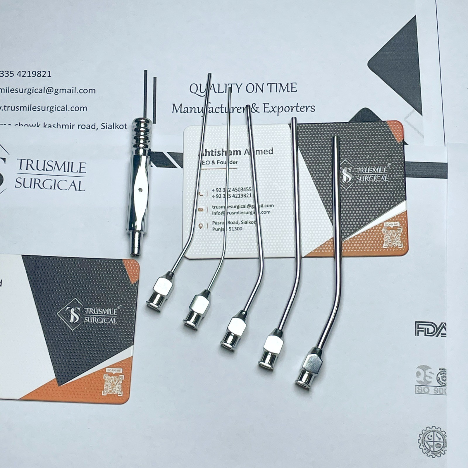 ENT Ear Suction Tip Set 12G to 22G with Suction Adaptor 6 pc Set