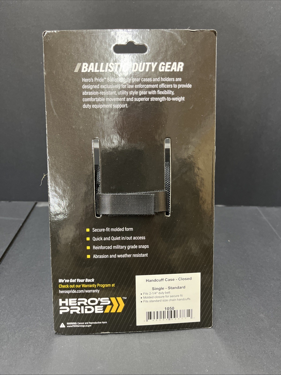 Hero's Pride 1050 SINGLE Handcuff Case Black Nylon Ballistic Law Enforcement