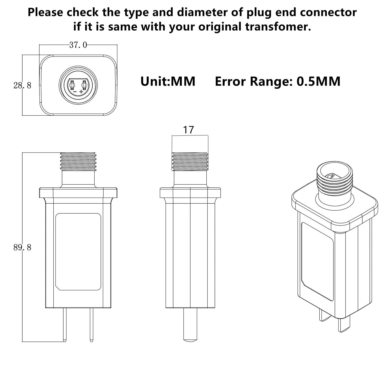 5V 2A LED Transformer LED Power Supply, Model JT-DC050V2000-D IP44 Low Voltag...