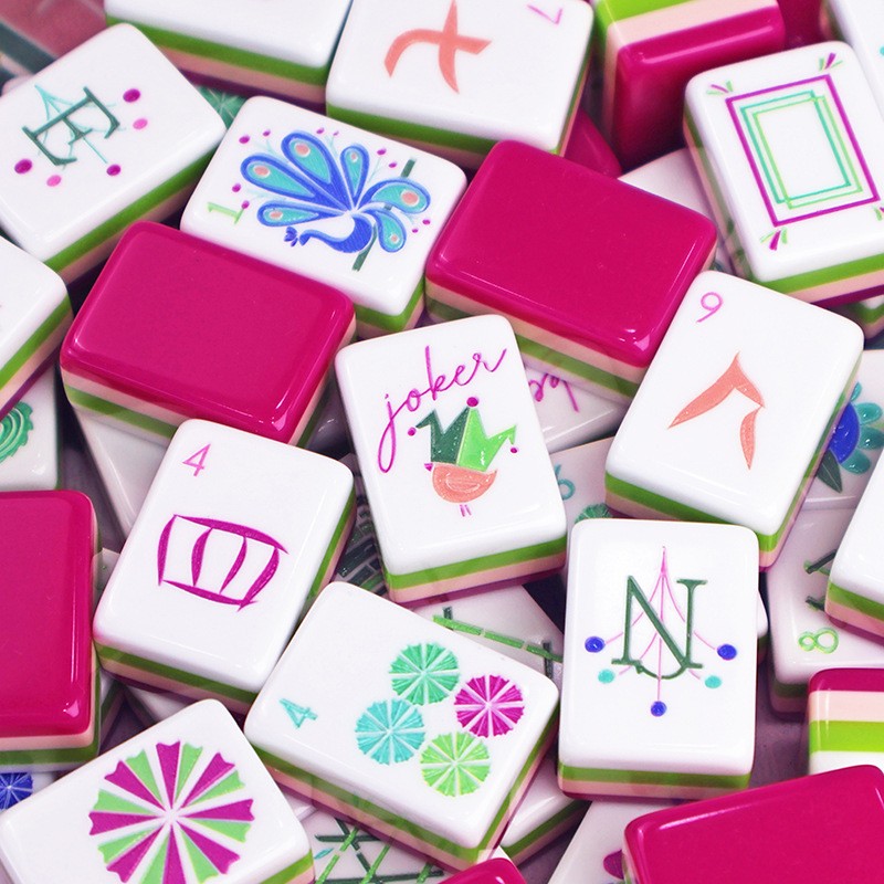 American Mahjong Game Set,160Berry Pink Layered Mah Jong#Tiles#Family Party#Gift