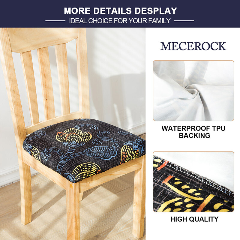 4/6pcs Waterproof Dining Chair Covers Stretch Seat Cushion Protector Home Decor