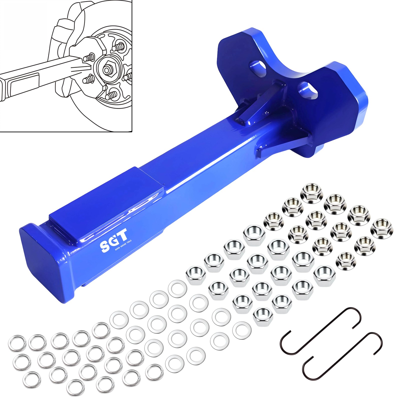 SGT Wheel Bearing Hub Removal Tool Kit Compatible with 5 6 and 8 Lug Hubs