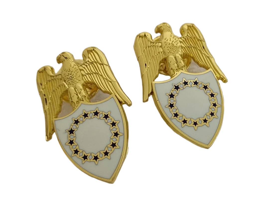 Pair US Aide To Vice President Collar insignia Badge DRESS LAPEL PIN