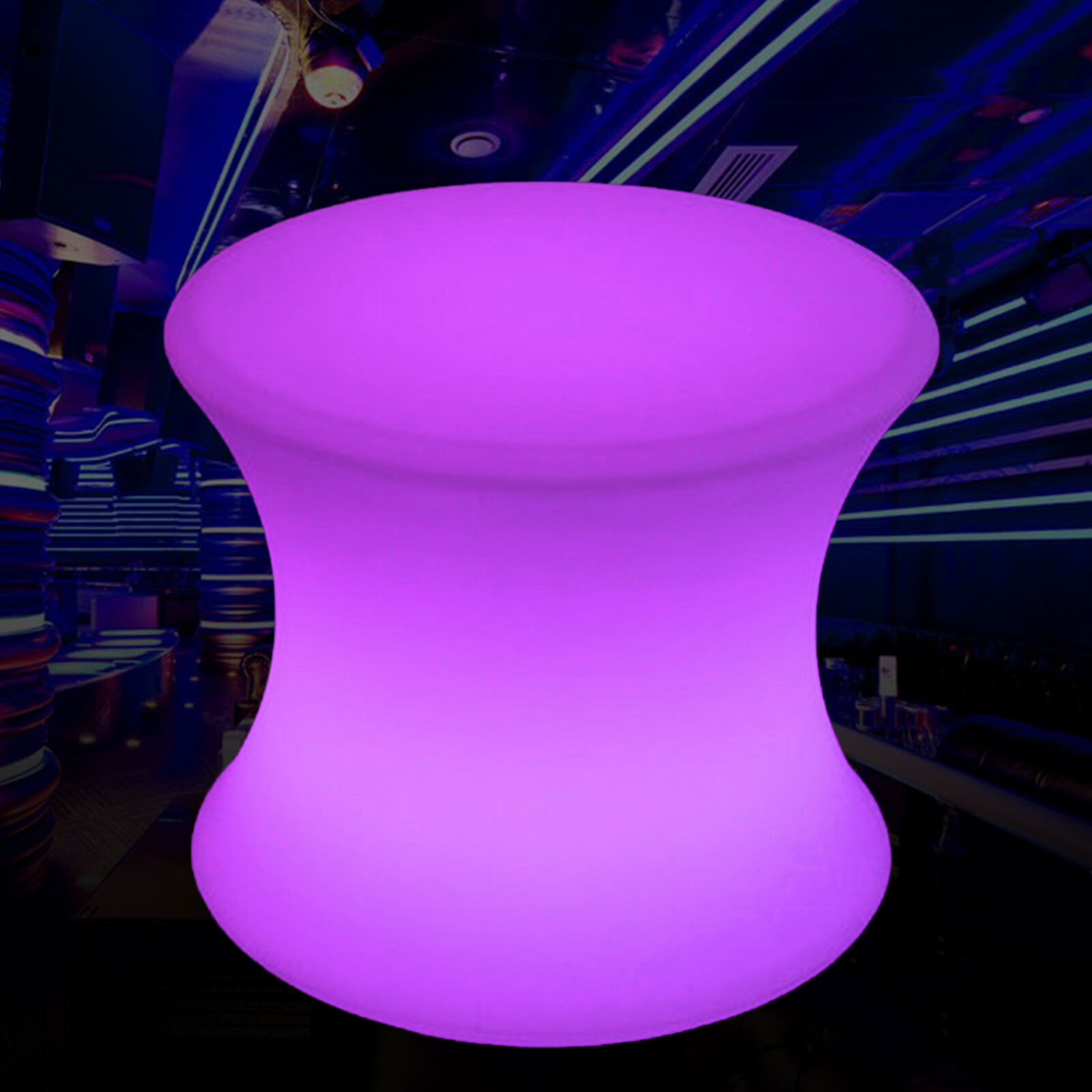 16.5" Rechargeable LED Color Changing Stool with Remote - Waterproof Design