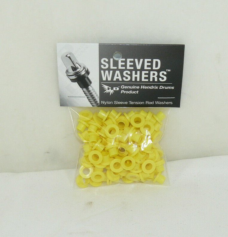 NEW 20 50 100 Yellow Nylon Sleeved Tension Rod Washers Hendrix Drums Hoop Rim