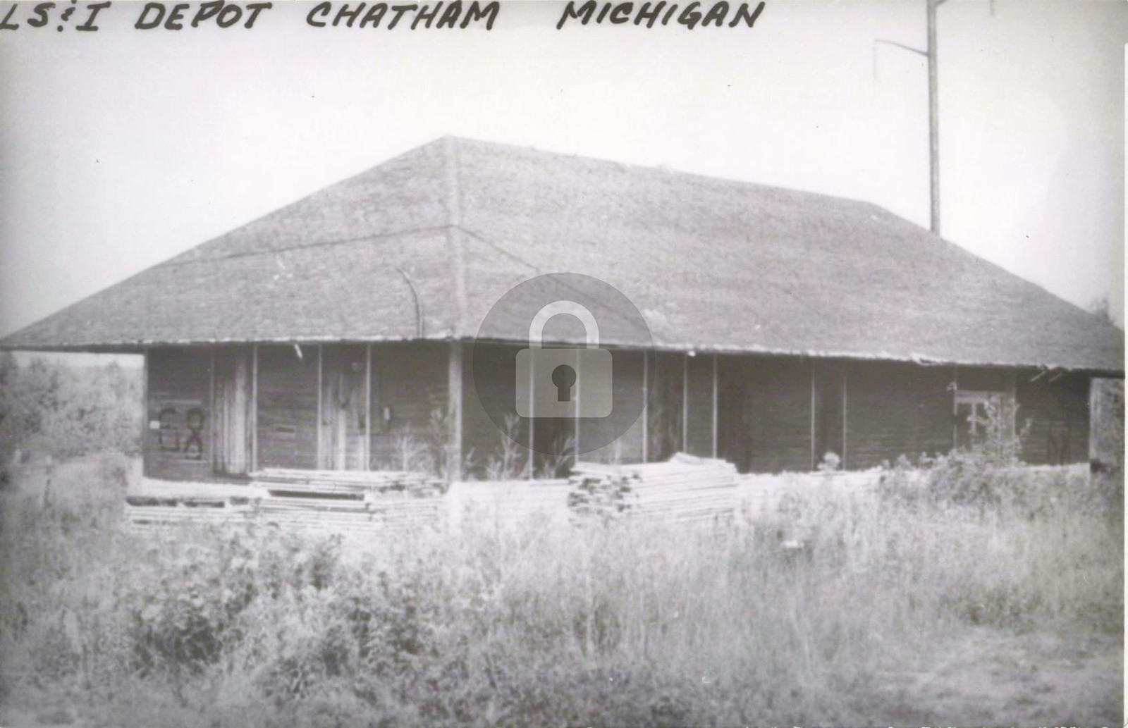 Railroad L.S. & I. Depot, Chatham, Michigan MI Michigan RPPC Photo Postcard COPY