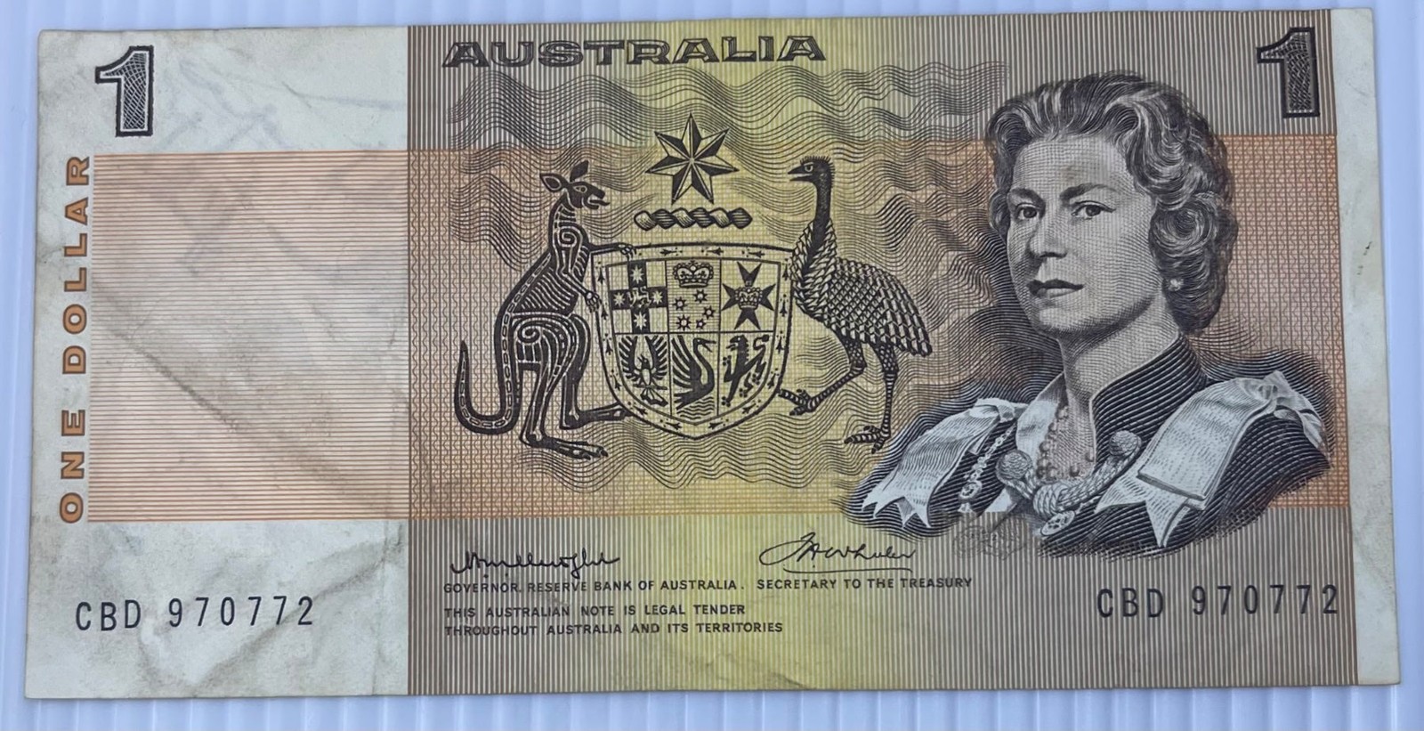 Australia 1966-1984 1 Dollar P-42 Circulated World Banknote Note Shown