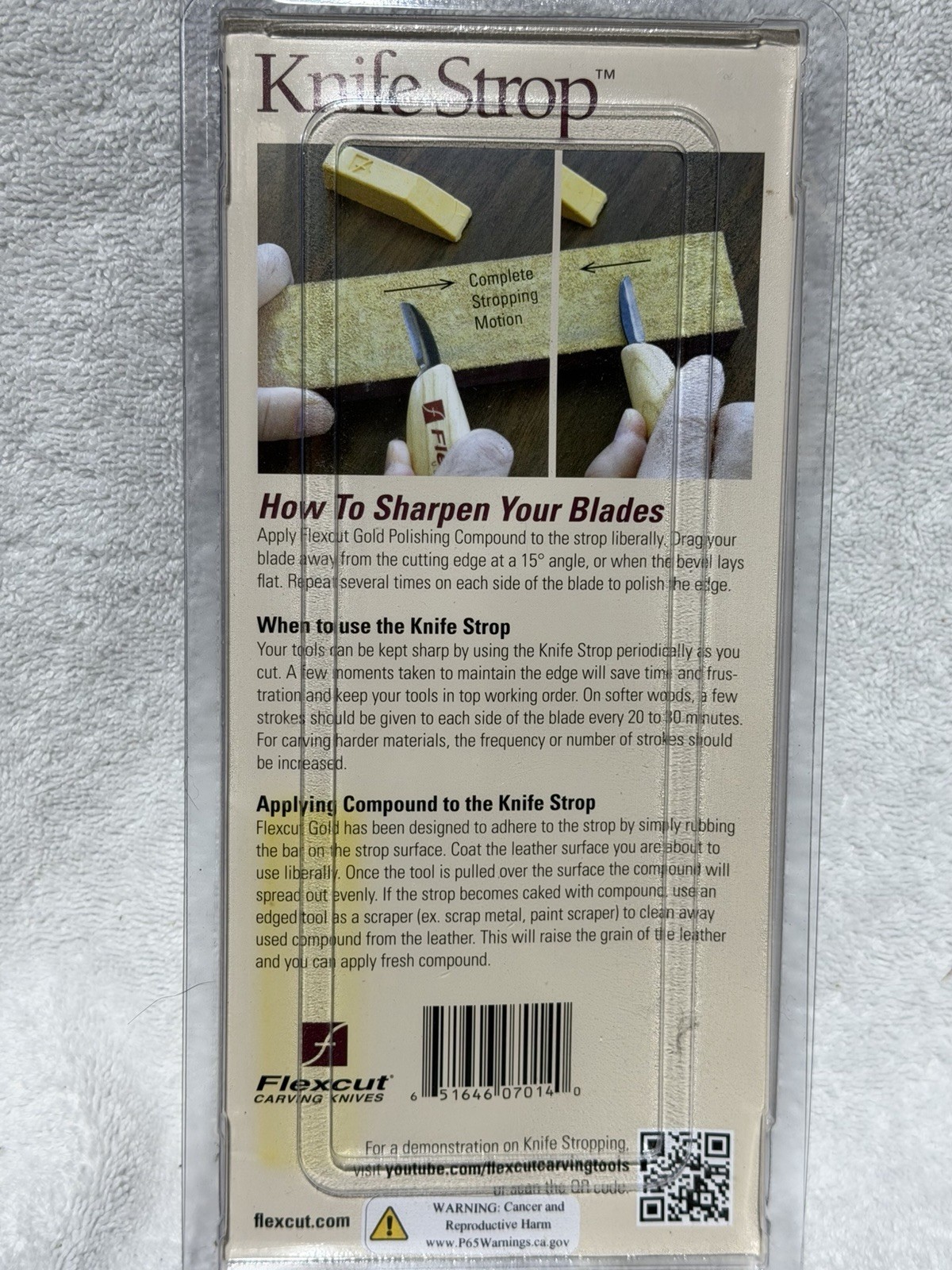 Flexcut Knife Strop Sharpener With Gold Compound PW14