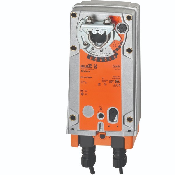 Belimo EFX24-S Configurable Damper Actuator, 270 in-lb [30 Nm], Spring Return