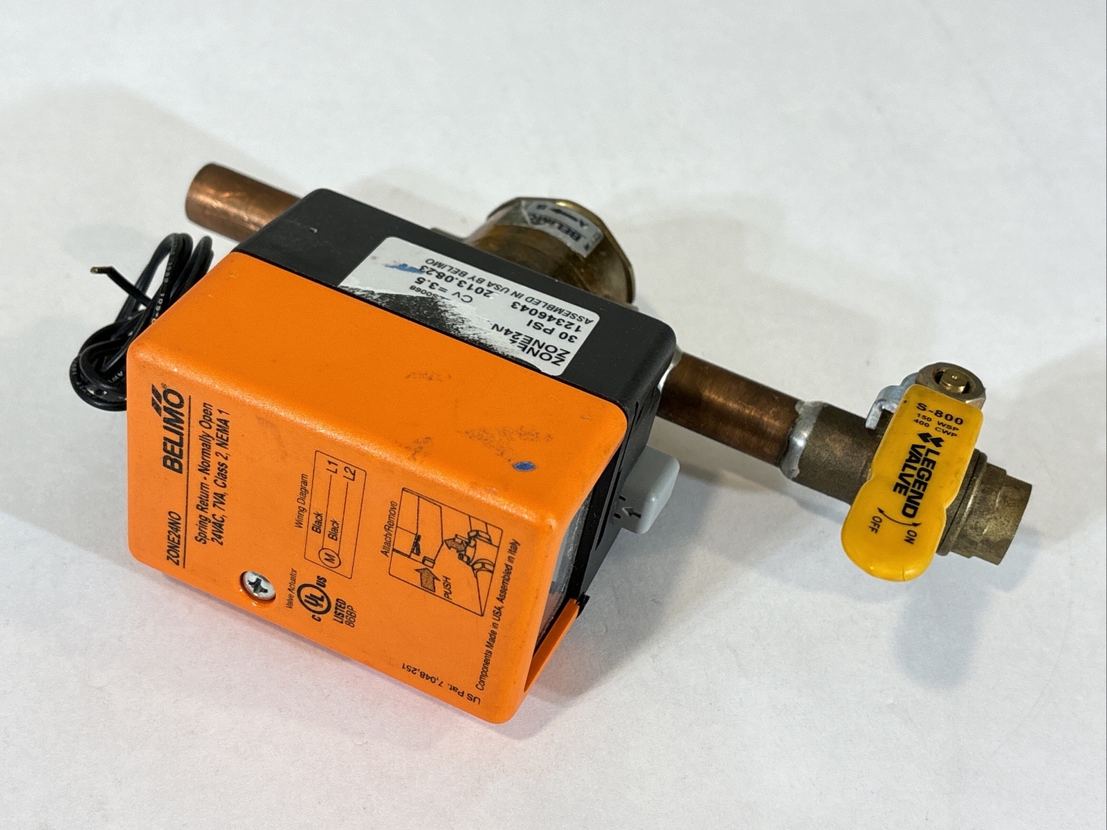 Belimo Zone24NO Spring Return Normally Open 24VAC Zone Actuator with Valve