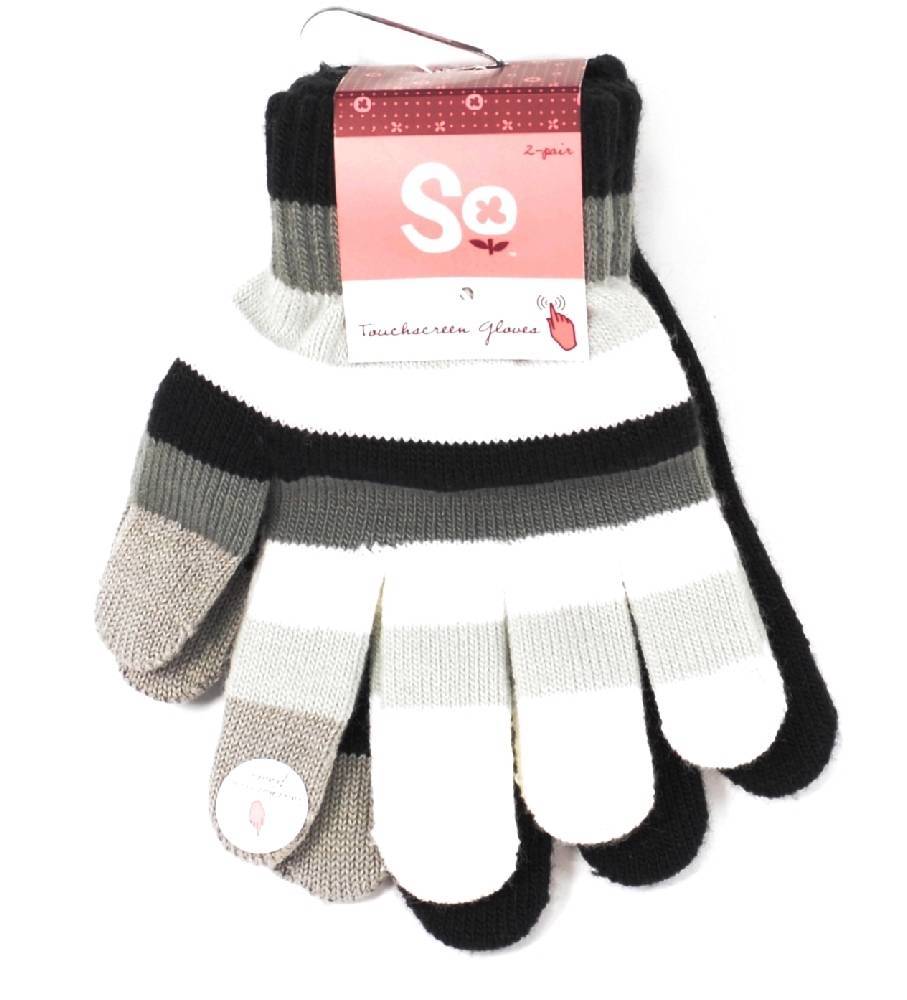 Winter So Mercy Kids Gloves Girls 2 Pair Combo Touchscreen Glove 1 Size NEW 4508