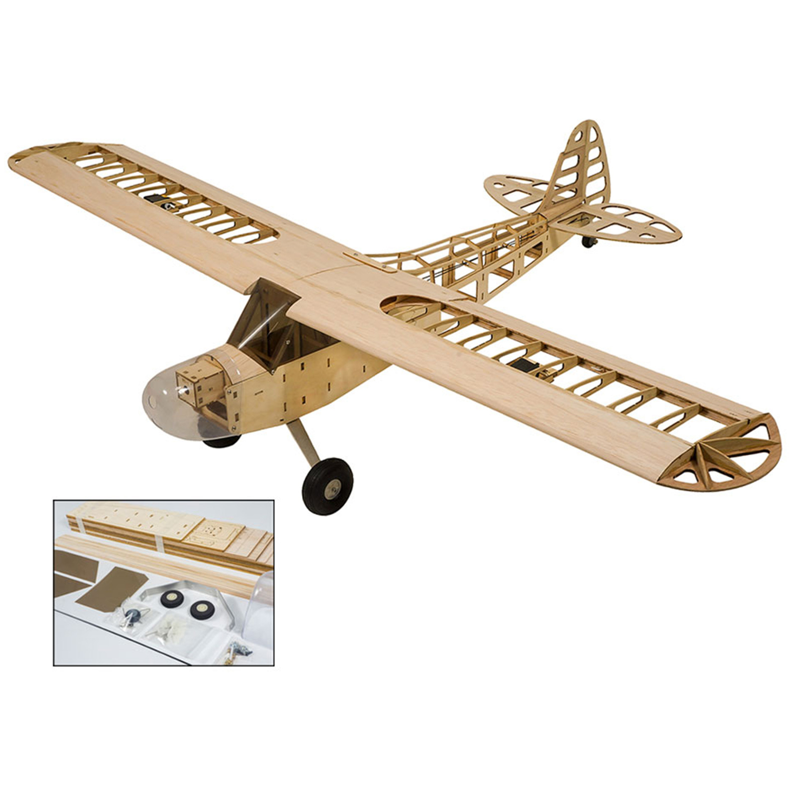 Dancing Wings Hobby S0801 Balsa Wood RC Airplane 1.2M Piper Cub J-3 KIT DIY B5N2