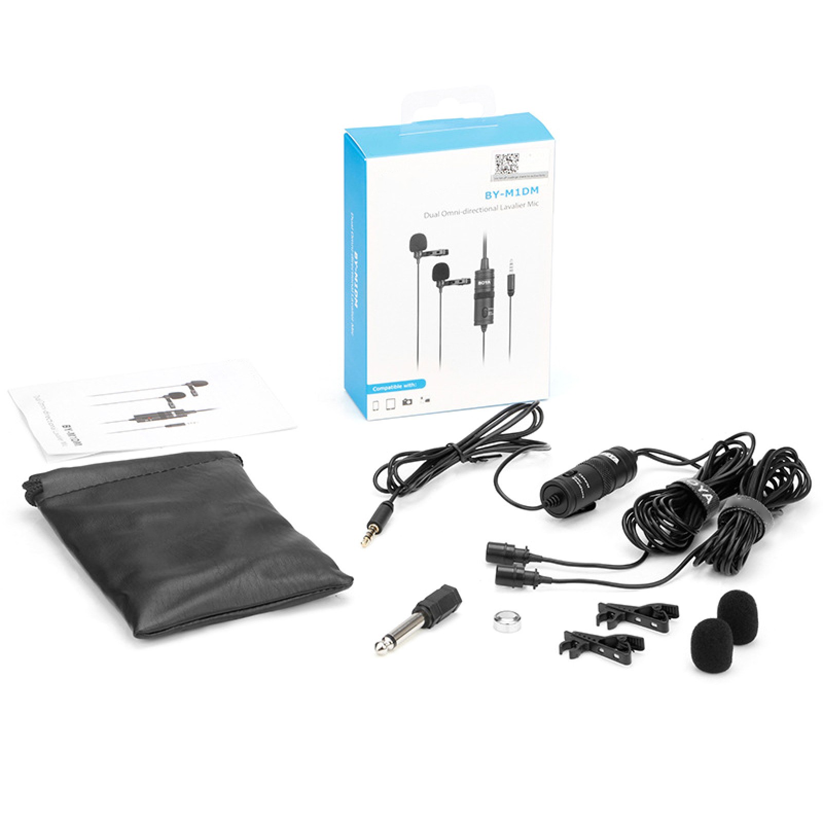 BY-M1DM Dual Omni-directional Lavalier Microphone For Android Smartphone D