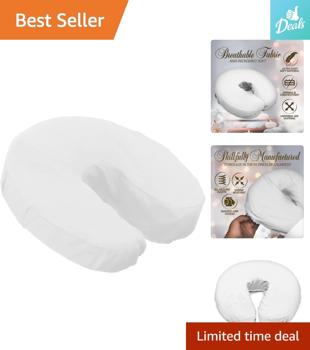 4-Piece White Soft Microfiber Face Cradle Covers for Enhanced Massage Comfort
