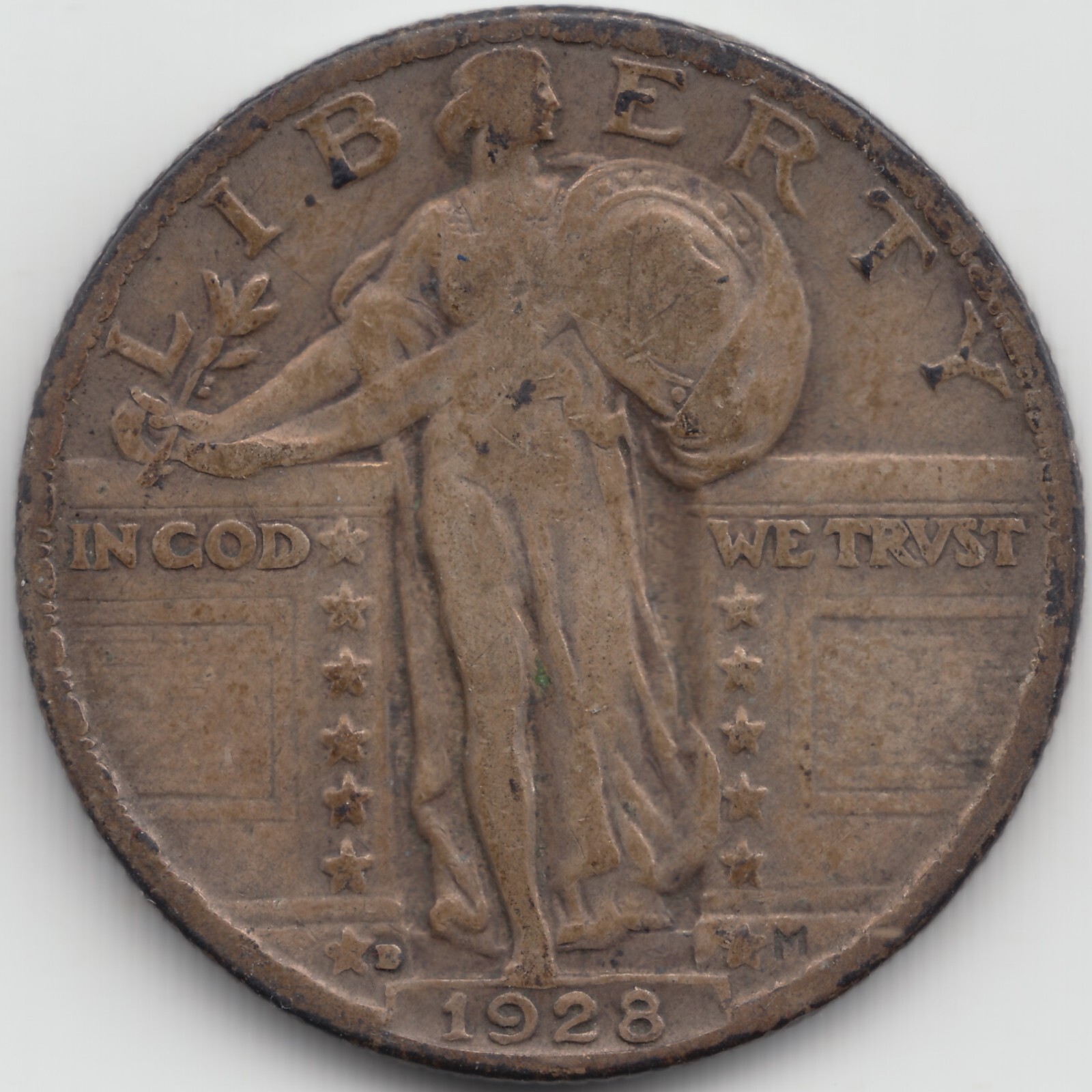 1928 D Standing Liberty Quarter, F-VF