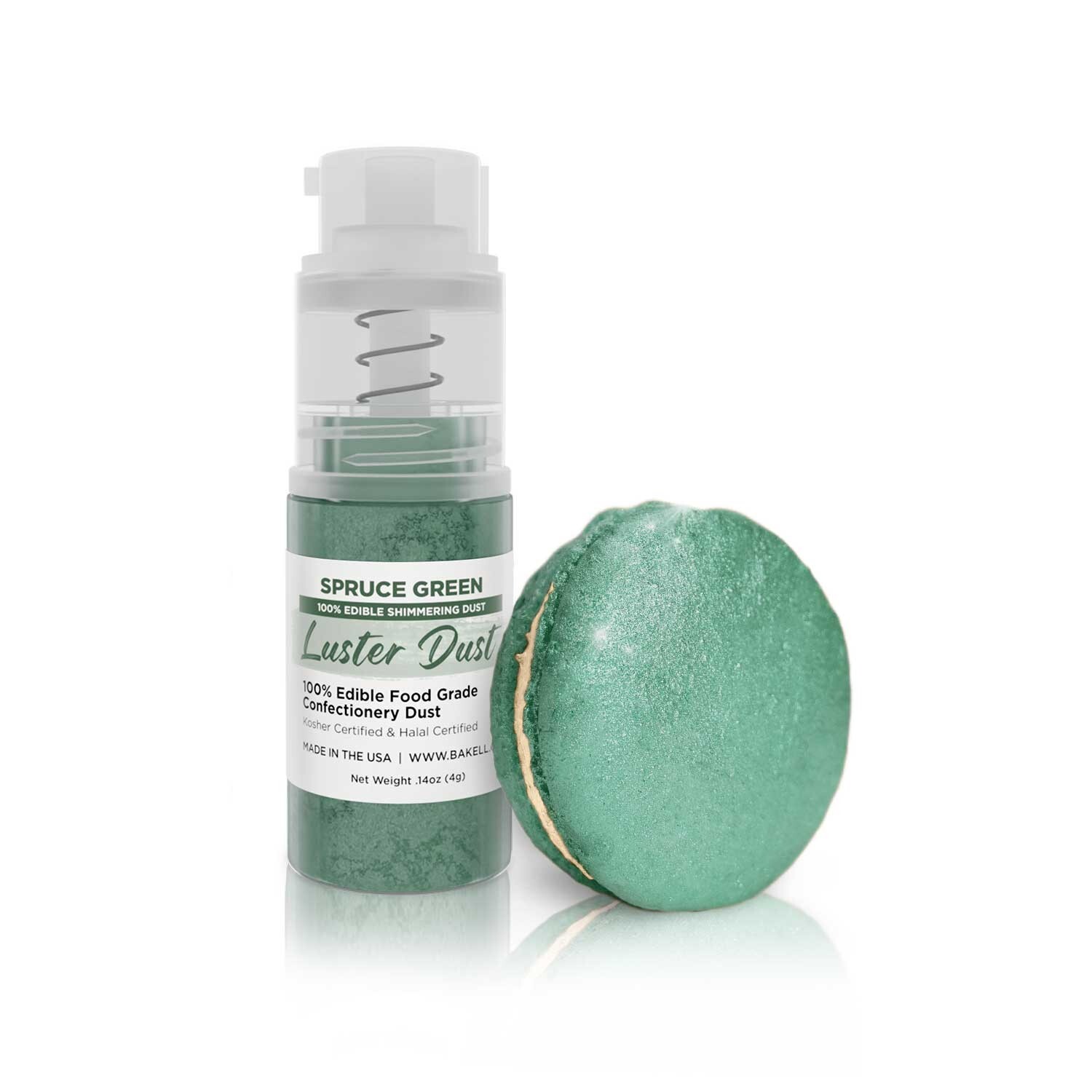 Luster Dust - Spruce Green (4g 1x Jar) | Edible Powder for Cakes