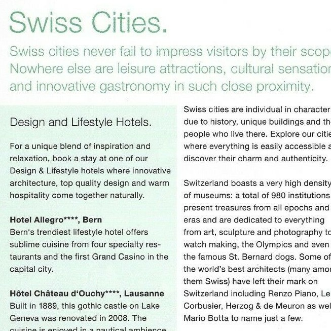 Switzerland Print Ad, Switzerland Tourism Ad, Switzerland Vacation Ad, Travel Ad