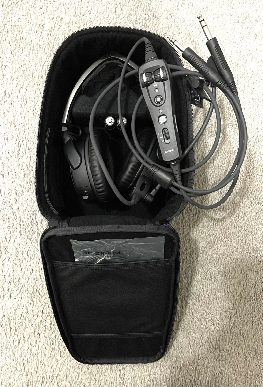 Bose A20 Aviation Headset with Bluetooth and Dual Plug Cable Black